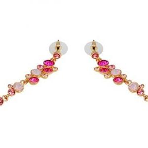 Neoglory Fashionable Pink Crystal Earrings