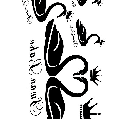 4Pcs Swan Crown Tattoo Stickers
