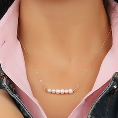 Fashion Pearl Bar Pendant Necklace