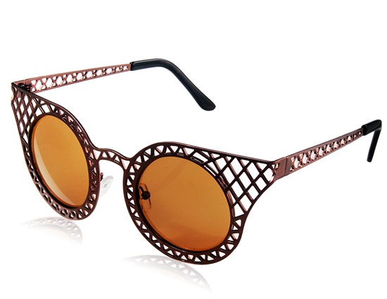 Kadishu 3035 Fashionable Unisex UV Protection Sunglasses with Cut-out Frame (Brown)