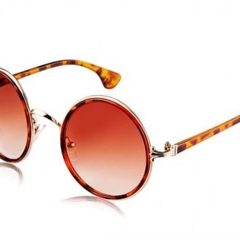 Brown Rounded Sunglasses F..